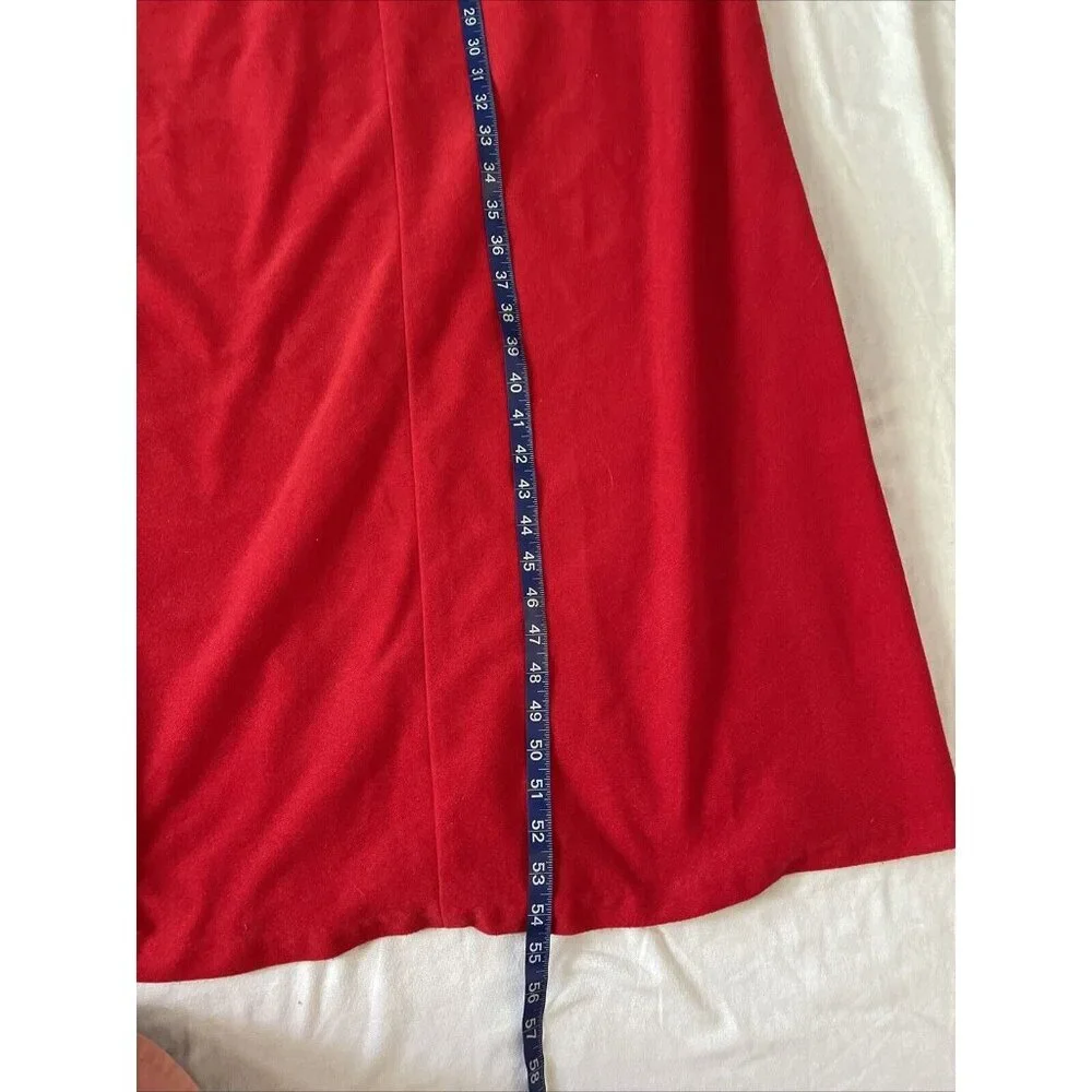 Red Quilted Long Zip-Up Robe Heather Collection Made In USA Large - Picture 12 of 12